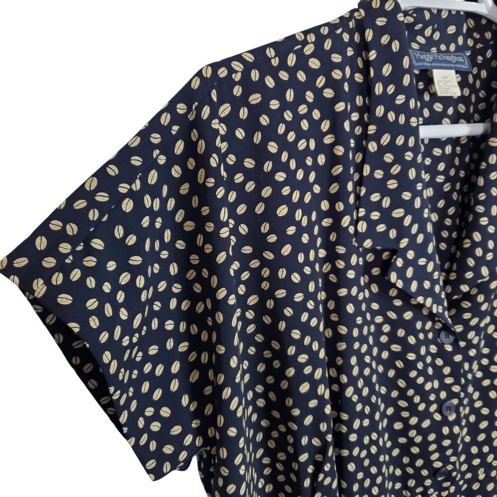 Maggie McNaughton Size 22W Dress Maxi Coffee Fairy Bean Barista Print Full Flowy - Picture 6 of 12